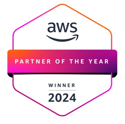 AWS Partner of the year 2024 award badge | DXC Technology